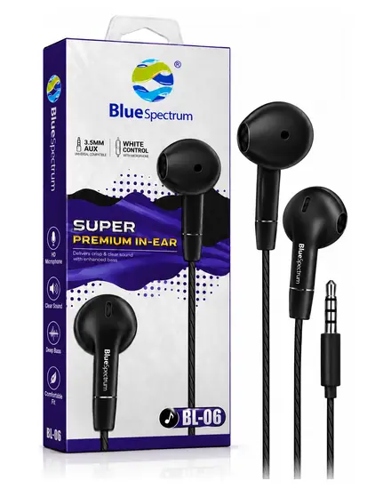 سماعة Super Premium In-Ear (أسود / أبيض) Blue Spectrum
