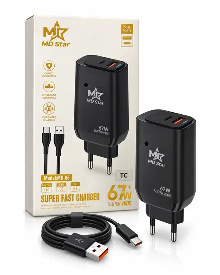 شاحن 67W Super Fast MD Star