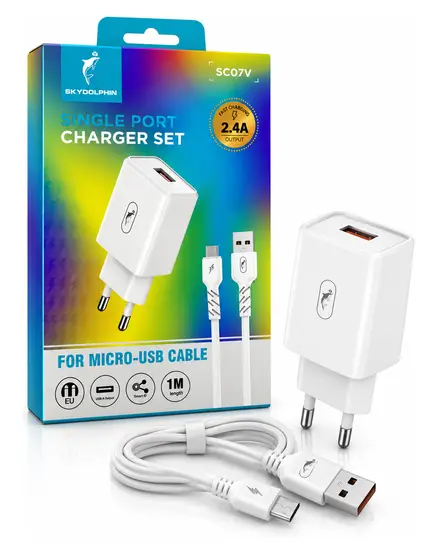 Charger Set 2.4A لكابل Micro-USB Skyoolphin SC07V